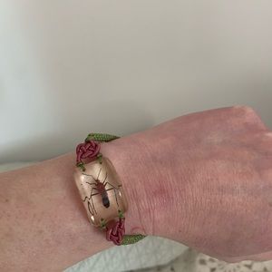 Hand made resin beetle bracelet